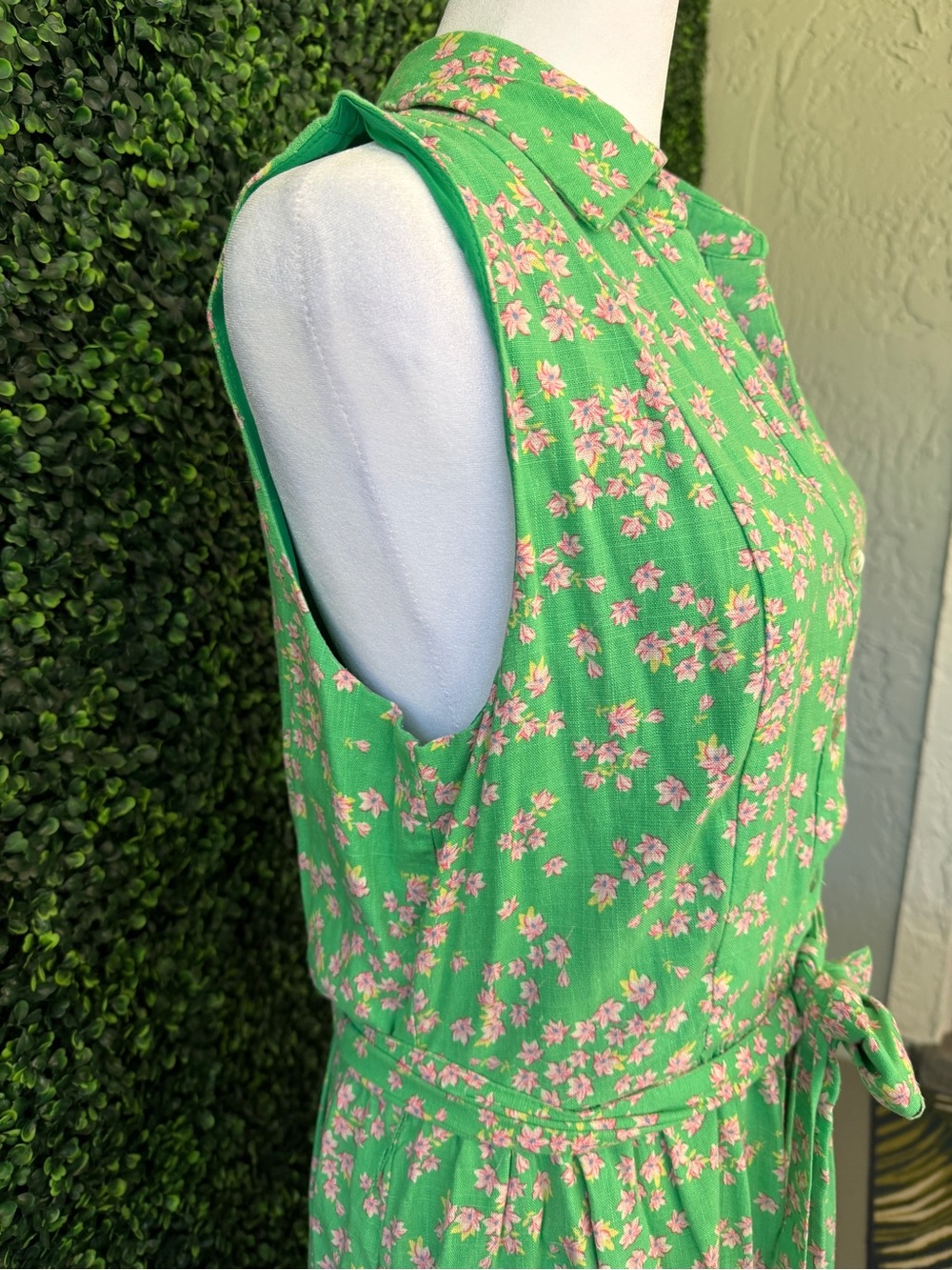 Draper James Green Dress with Pink Floral Trim - Picture 6 of 9